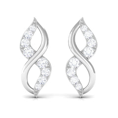 Natural Diamond Infinity Earrings with Screw Back