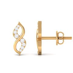Natural Diamond Infinity Earrings with Screw Back