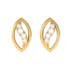 Round Cut Natural Diamond Petal Stud Earrings
