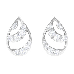 Natural Diamond Minimal Teardrop Stud Earrings