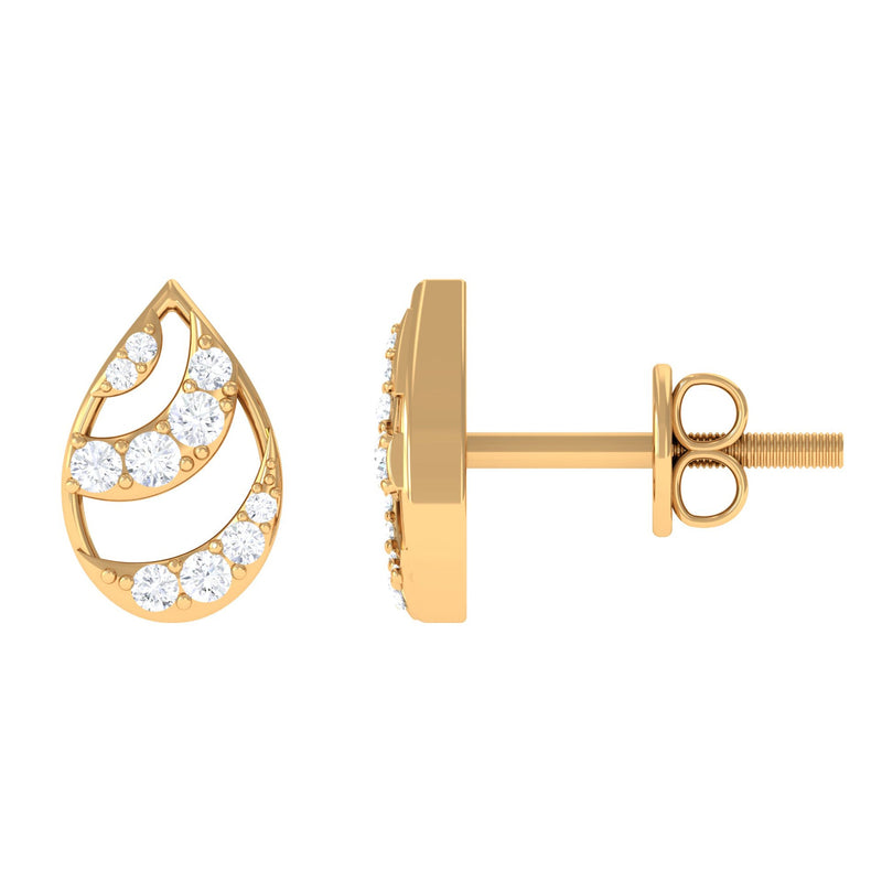 Natural Diamond Minimal Teardrop Stud Earrings