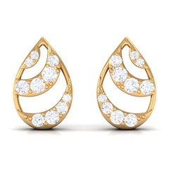 Natural Diamond Minimal Teardrop Stud Earrings