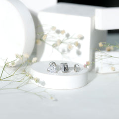 3 CT Heart Shape Cubic Zirconia Solitaire Stud Earrings in Gold