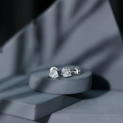 3 CT Heart Shape Cubic Zirconia Solitaire Stud Earrings in Gold