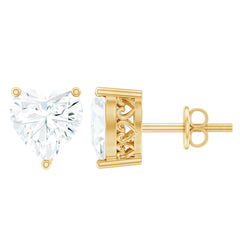 Heart Shape Cubic Zirconia Solitaire Stud Earrings