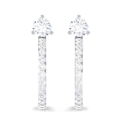 Cubic Zirconia Minimal Half Hoop Earrings