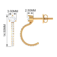 Cubic Zirconia Minimal Half Hoop Earrings