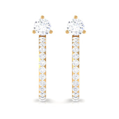 Cubic Zirconia Minimal Half Hoop Earrings