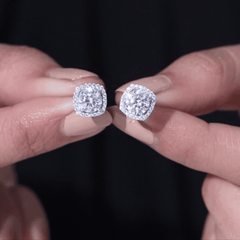 2.25 CT Round Cut Zircon Cocktail Halo Stud Earrings