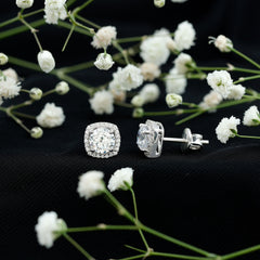 2.25 CT Round Cut Zircon Cocktail Halo Stud Earrings