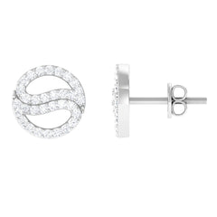 Classic Moissanite Round Stud Earrings in Gold