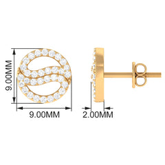Classic Moissanite Round Stud Earrings in Gold