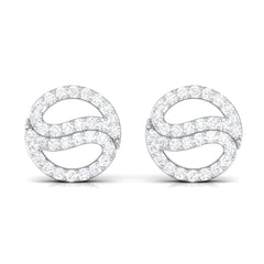 Classic Moissanite Round Stud Earrings in Gold