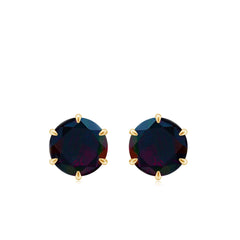 6 MM Claw Set Black Opal Solitaire Stud earrings