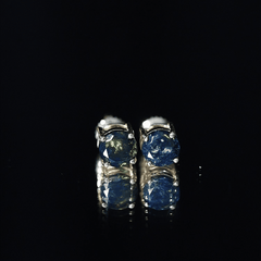 Genuine Black Opal Solitaire Stud Earrings with Screw Back
