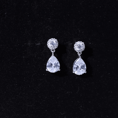 Classic Zircon Bridal Drop Earrings