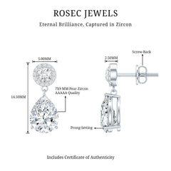 Classic Zircon Bridal Drop Earrings