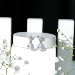 Classic Zircon Bridal Drop Earrings