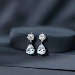 Classic Zircon Bridal Drop Earrings