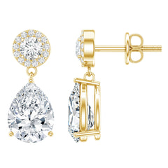 Classic Zircon Bridal Drop Earrings