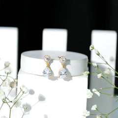 Classic Zircon Bridal Drop Earrings