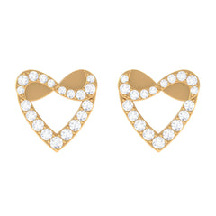 1/4 CT Round Diamond Infinity Heart Stud Earrings