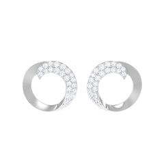 Certified Natural Diamond Circle Earrings with Screw Back