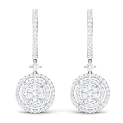 Certified Moissanite Drop Hoop Earrings for Women