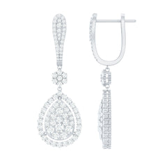 Certified Moissanite Bridal Drop Earrings For Wedding