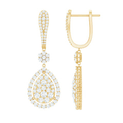 Certified Moissanite Bridal Drop Earrings For Wedding