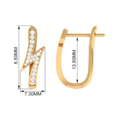 Natural Diamond Lightning Bolt Earrings with Latch Back