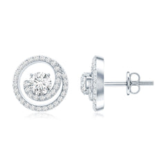 Certified Moissanite Swirl Earrings with Screw Back