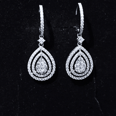 Certified Moissanite Teardrop Hoop Earrings for Women