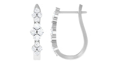 Certified Natural Diamond J Hoop Earrings