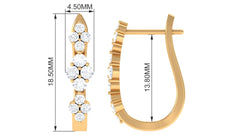 Certified Natural Diamond J Hoop Earrings