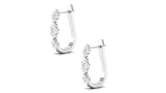 Certified Natural Diamond J Hoop Earrings