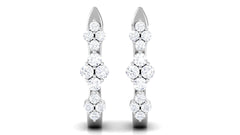 Certified Natural Diamond J Hoop Earrings