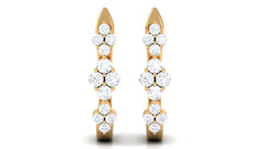 Certified Natural Diamond J Hoop Earrings