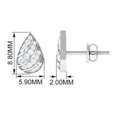 Certified Diamond Teardrop Stud Earrings For Her