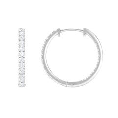 Classic Diamond Hoop Earrings with Certificate