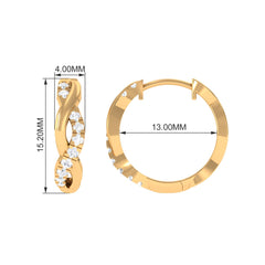 Natural Diamond Hoop Earrings in Infinity Style