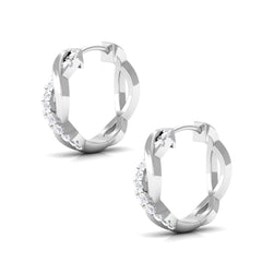 Natural Diamond Hoop Earrings in Infinity Style