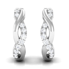 Natural Diamond Hoop Earrings in Infinity Style