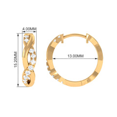 Natural Diamond Hoop Earrings in Infinity Style
