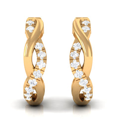 Natural Diamond Hoop Earrings in Infinity Style