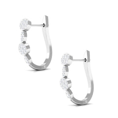 Natural Diamond Classic J Hoop Earrings in Gold