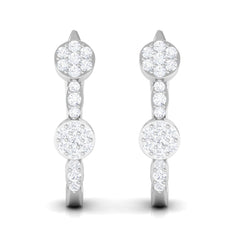 Natural Diamond Classic J Hoop Earrings in Gold