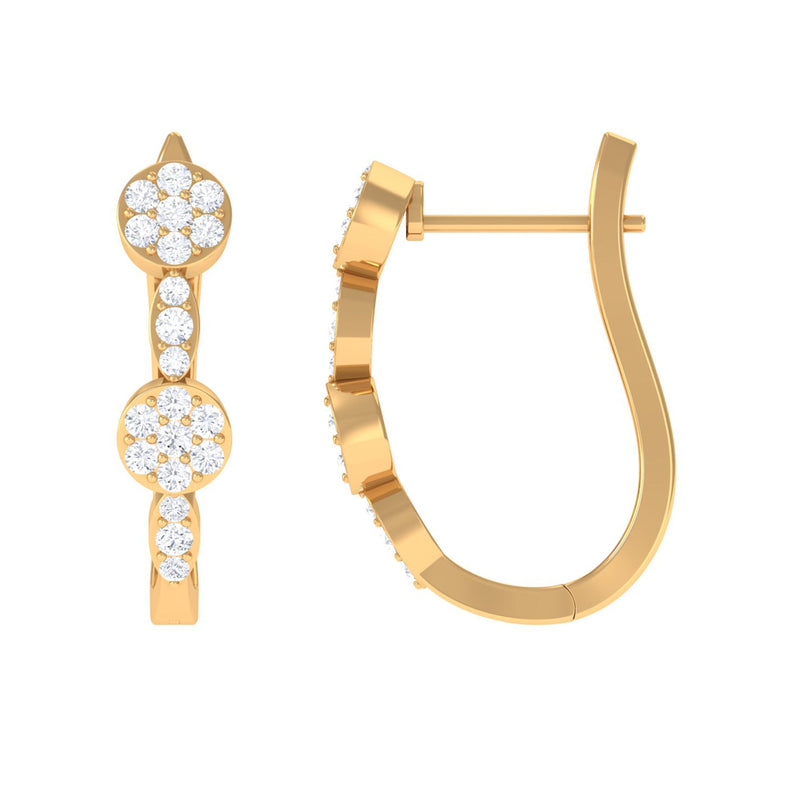 Natural Diamond Classic J Hoop Earrings in Gold