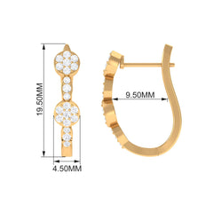 Natural Diamond Classic J Hoop Earrings in Gold