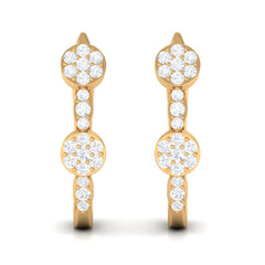 Natural Diamond Classic J Hoop Earrings in Gold